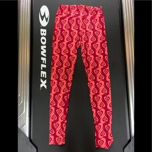 EUC💕LuLaRoe OS Pink & Red Heart Leggings